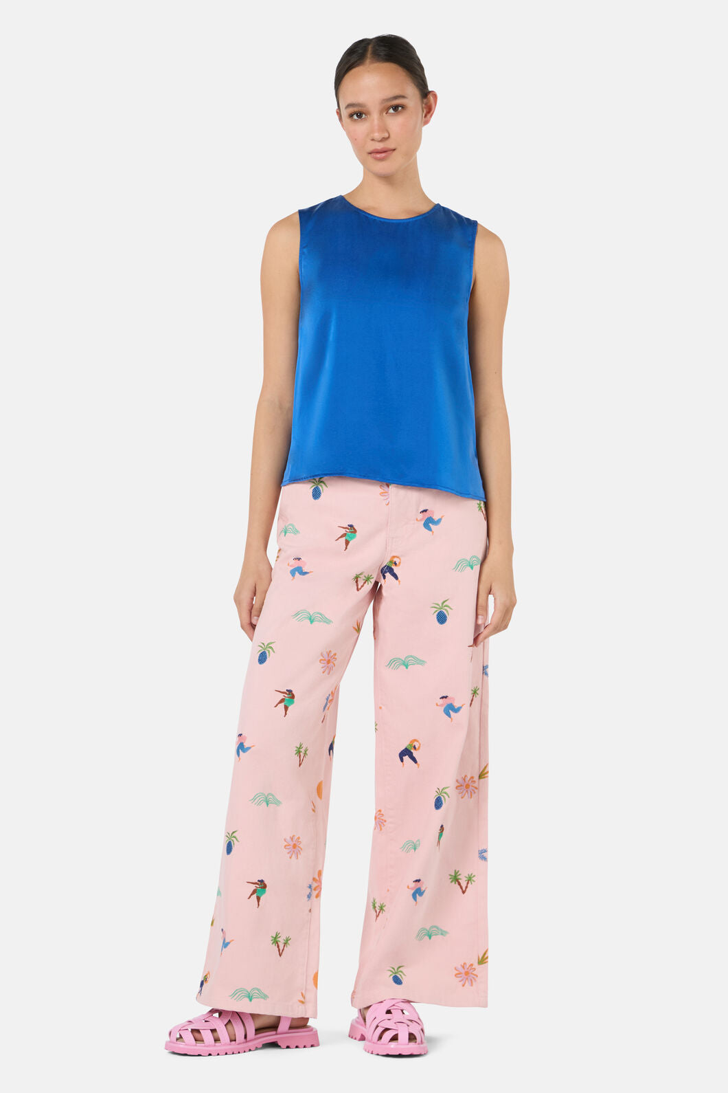 Gorman NZ - Anika Sandwashed Silk Tank - blue