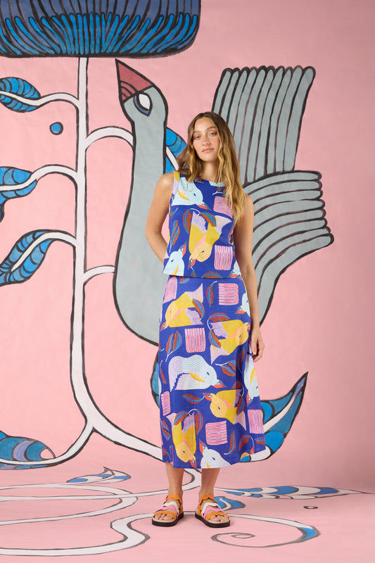 Gorman NZ - Past Lover Linen Print Skirt - print