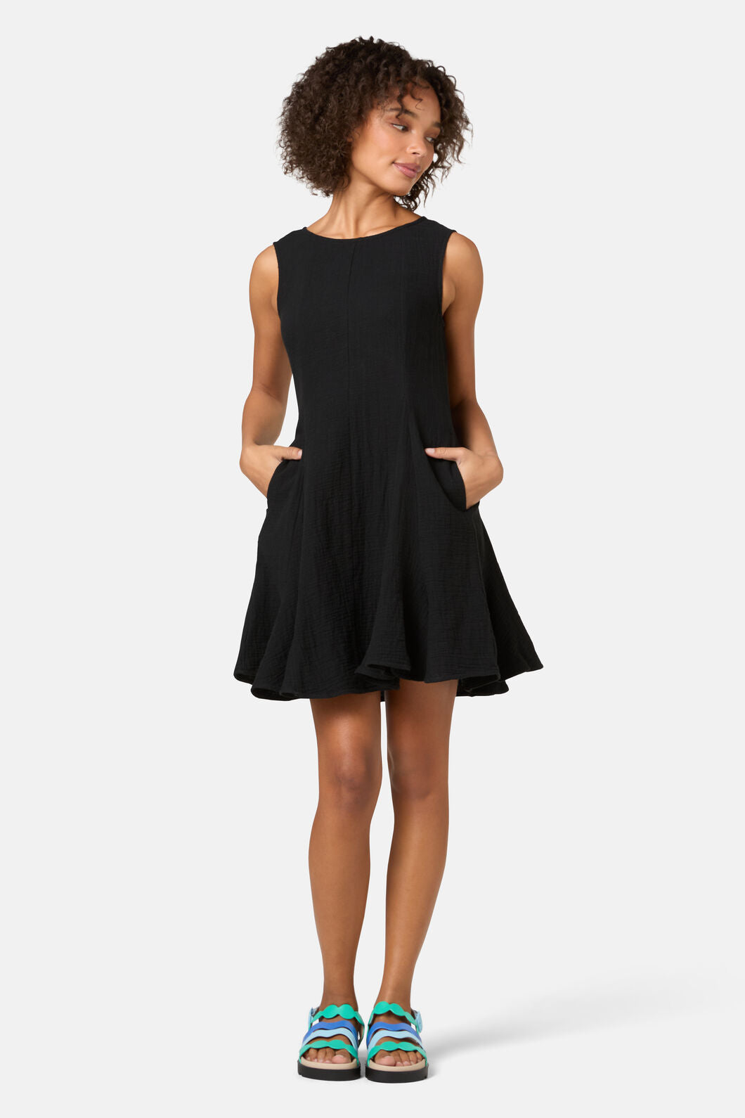 Gorman NZ - Twirlsuit Waffle Mini Dress - black