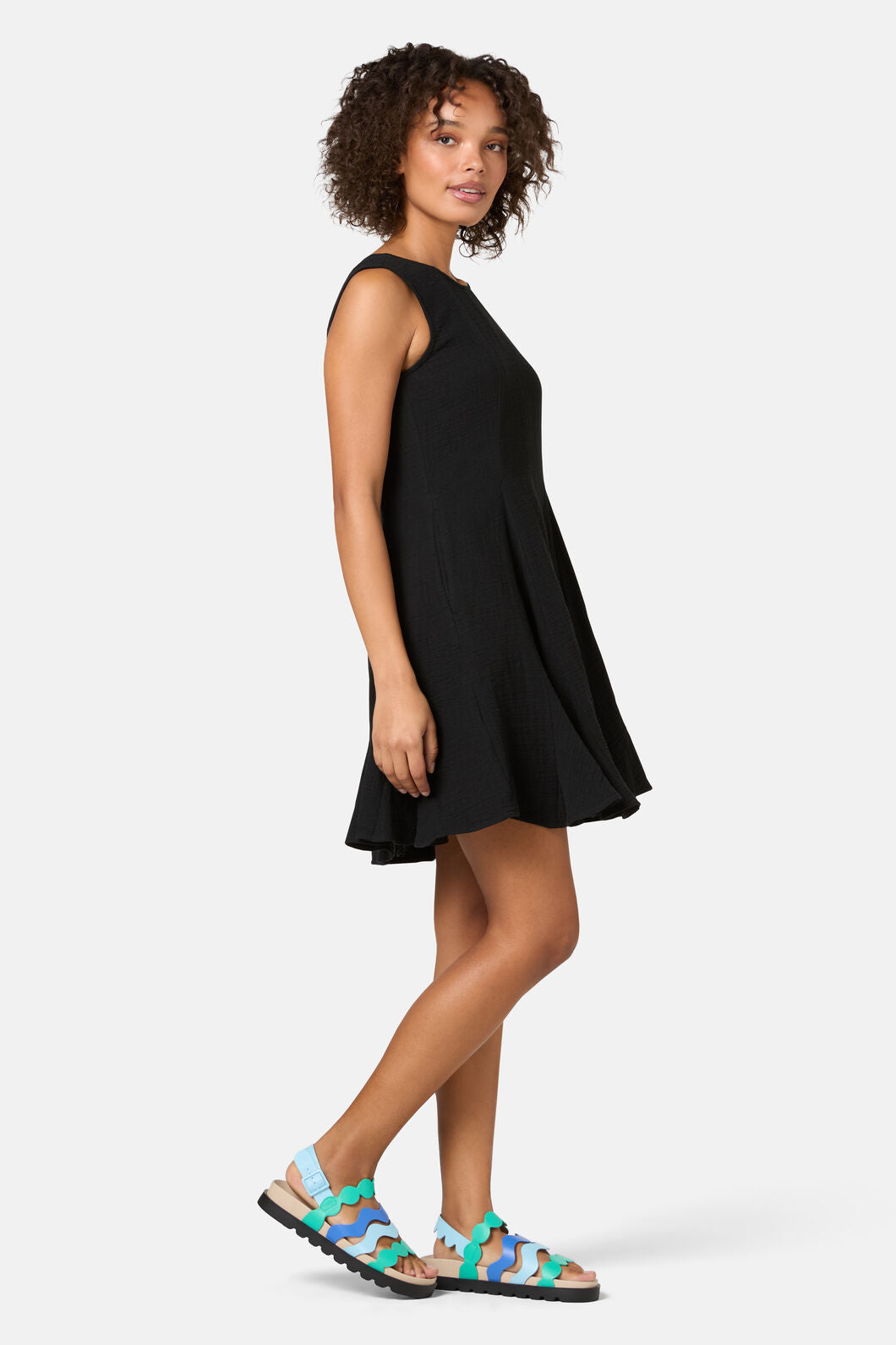Gorman NZ - Twirlsuit Waffle Mini Dress - black