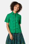 Gorman NZ - Fern Anglaise Scallop Shirt - green