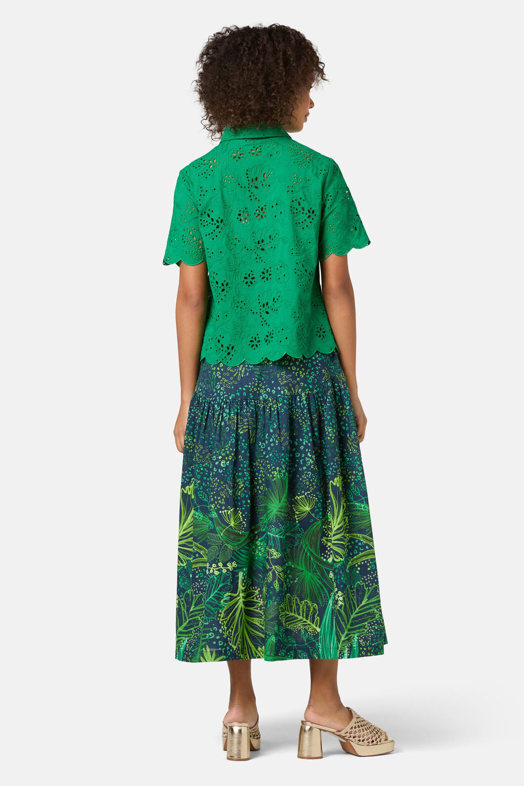 Gorman NZ - Fern Anglaise Scallop Shirt - green