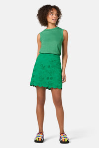 Gorman NZ - Fern Anglaise Scallop Skirt - green