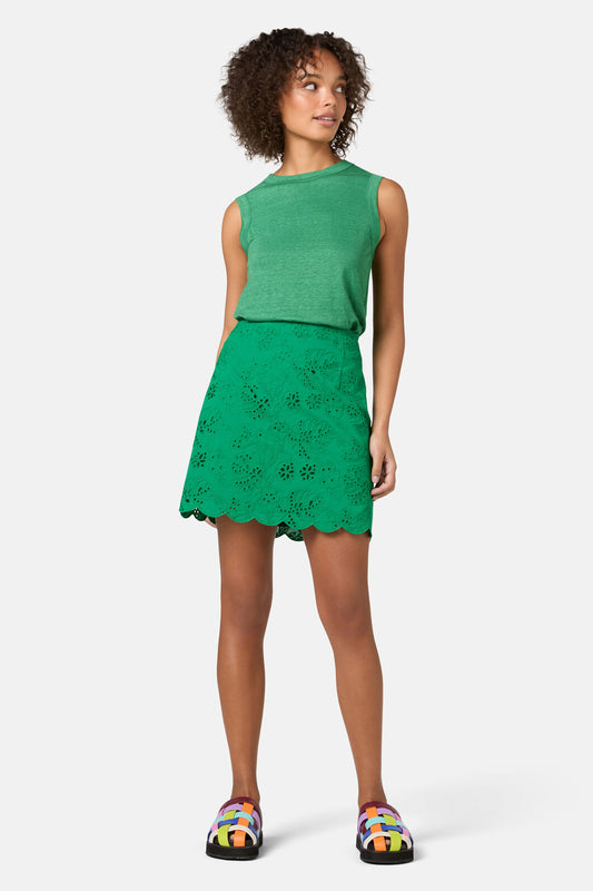 Gorman NZ - Fern Anglaise Scallop Skirt - green