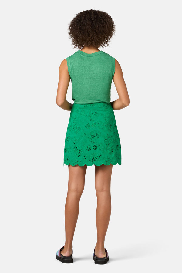 Gorman NZ - Fern Anglaise Scallop Skirt - green