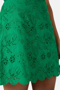 Gorman NZ - Fern Anglaise Scallop Skirt - green
