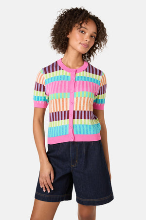 Gorman NZ - Holiday Stripe Cotton Cardigan - multi