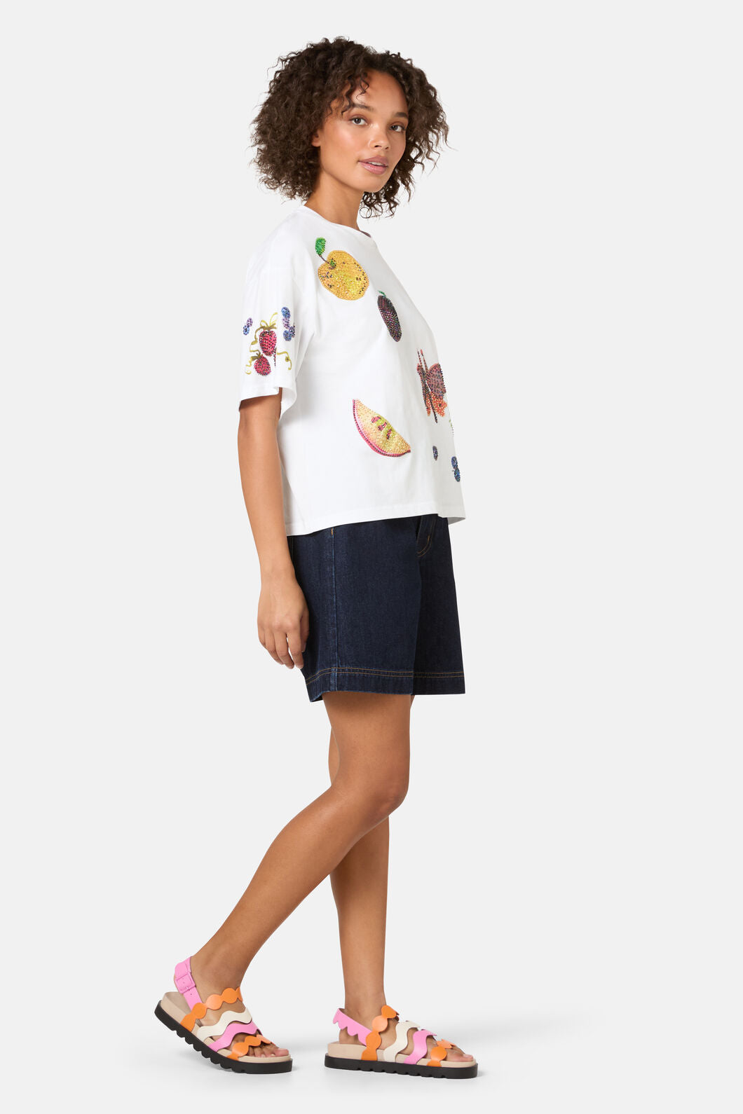 Gorman NZ - Fruit Beaded Oversized Tee - white