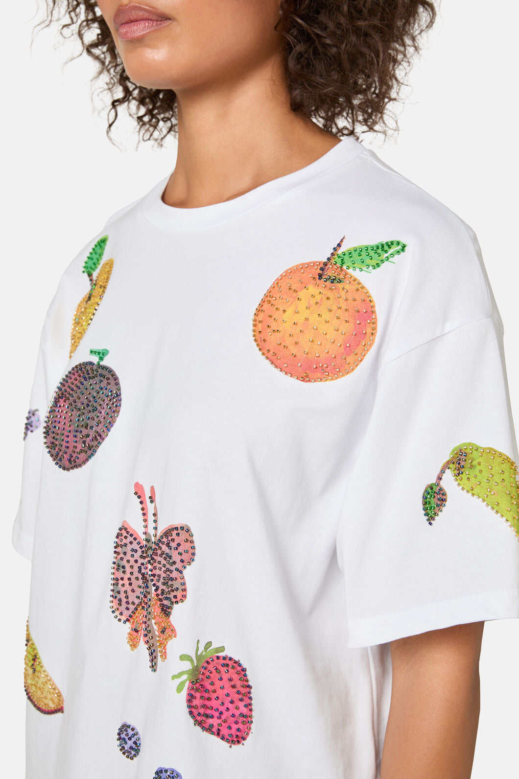 Gorman NZ - Fruit Beaded Oversized Tee - white