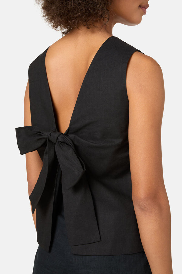 Gorman NZ - Lucy Cotton Tie Tank - black