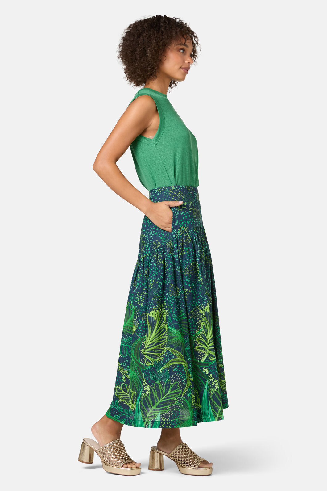 Gorman NZ - Tree Fern Print Midi Skirt - print