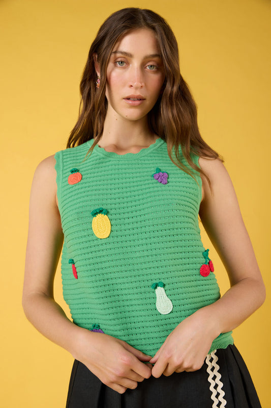 Gorman NZ - Fruit Party Cotton Knit Tank - green