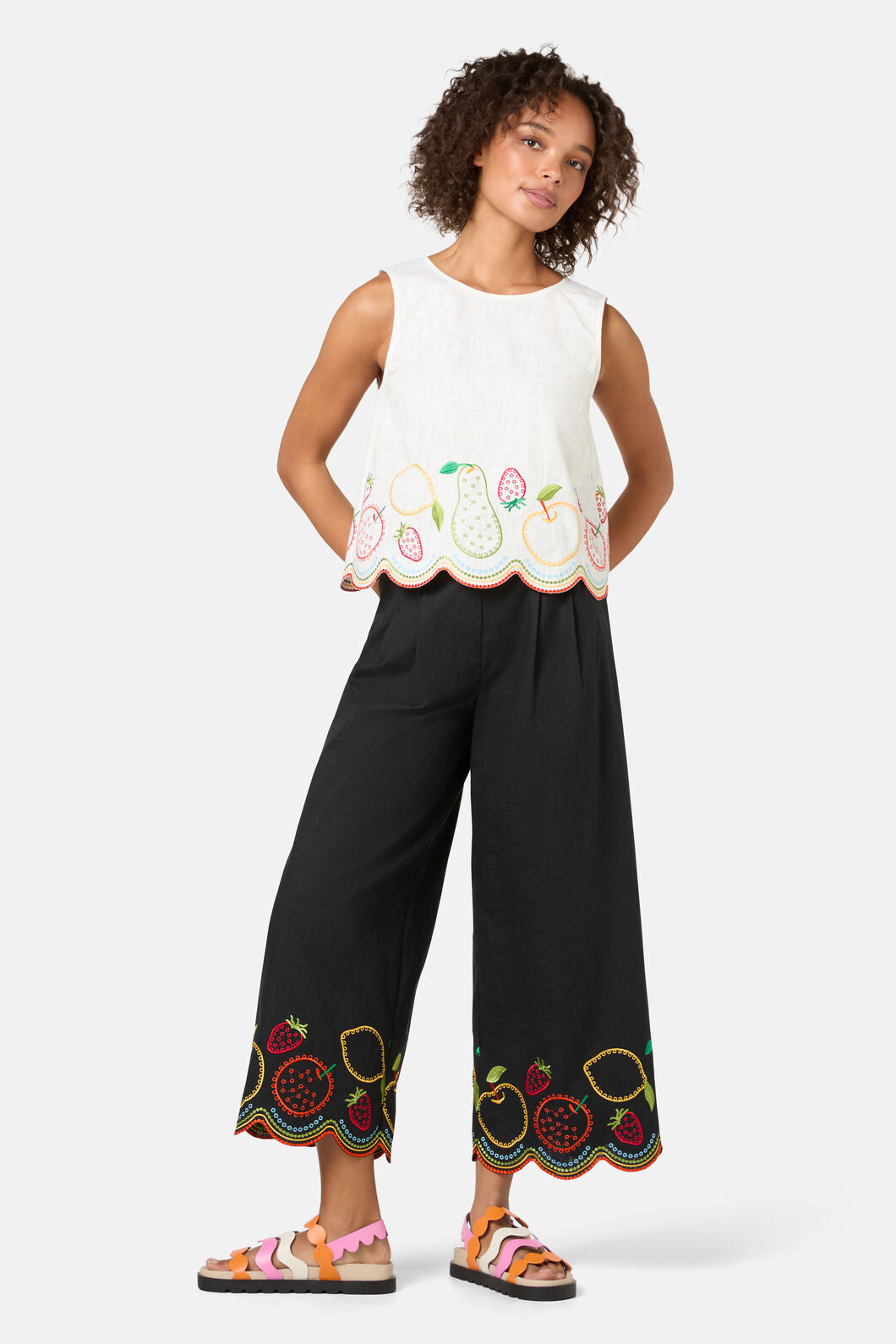 Gorman NZ - Fruity AnglaiseEmbroideredTank - white