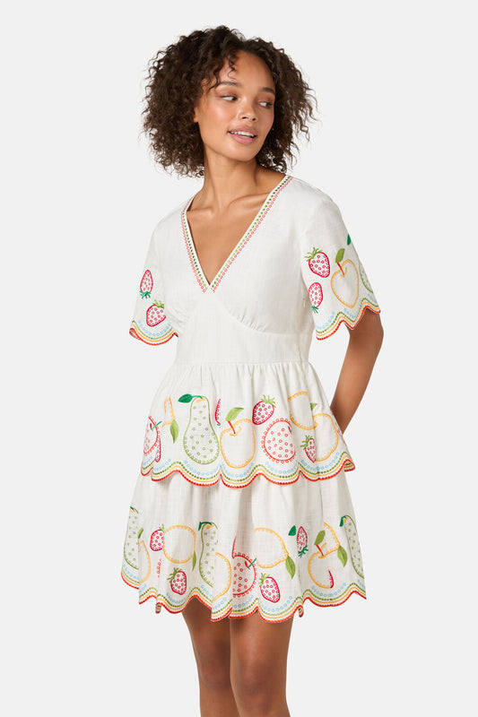 Gorman NZ - Fruity Anglaise Embroidered Dr - white