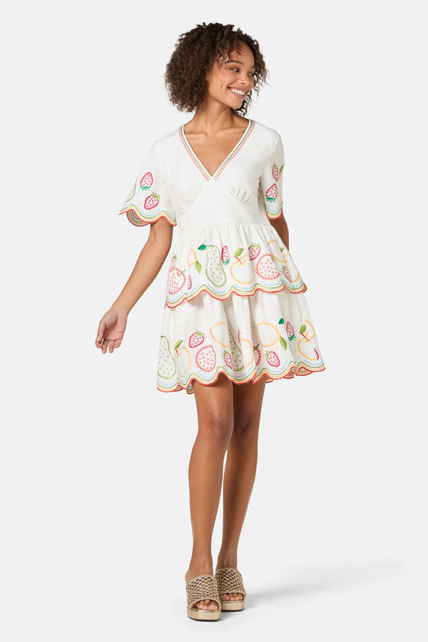 Gorman NZ - Fruity Anglaise Embroidered Dr - white