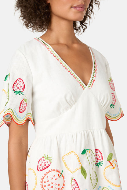Gorman NZ - Fruity Anglaise Embroidered Dr - white