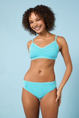 Gorman NZ - Tidal Tartan Gingham BikiniTop - aqua