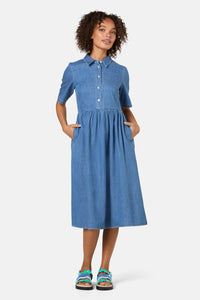 Gorman NZ - Chantelle Chambray Dress - mid-blue