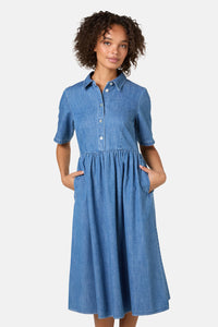 Gorman NZ - Chantelle Chambray Dress - mid-blue