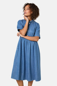 Gorman NZ - Chantelle Chambray Dress - mid-blue