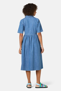 Gorman NZ - Chantelle Chambray Dress - mid-blue