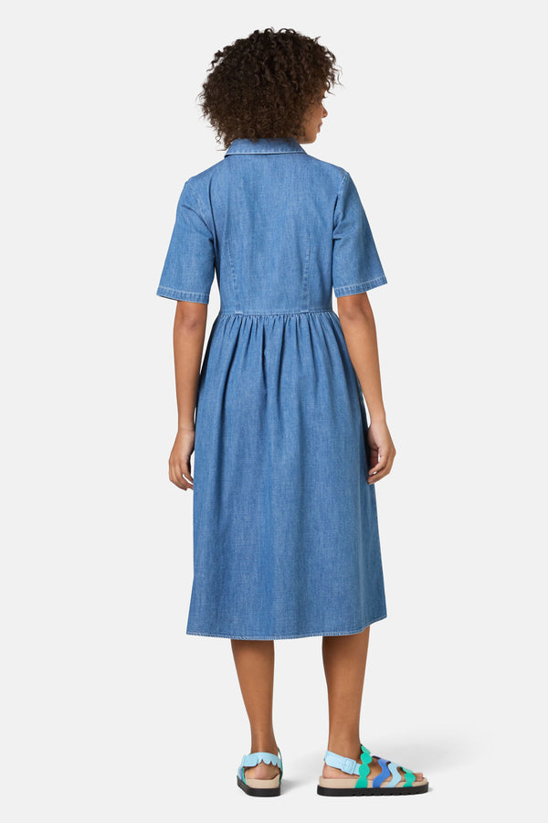 Gorman NZ - Chantelle Chambray Dress - mid-blue