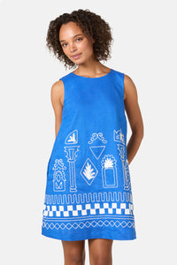 Gorman NZ - Atrium Embroidered Shift Dress - blue