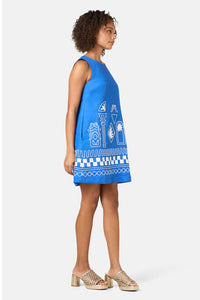 Gorman NZ - Atrium Embroidered Shift Dress - blue