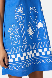 Gorman NZ - Atrium Embroidered Shift Dress - blue