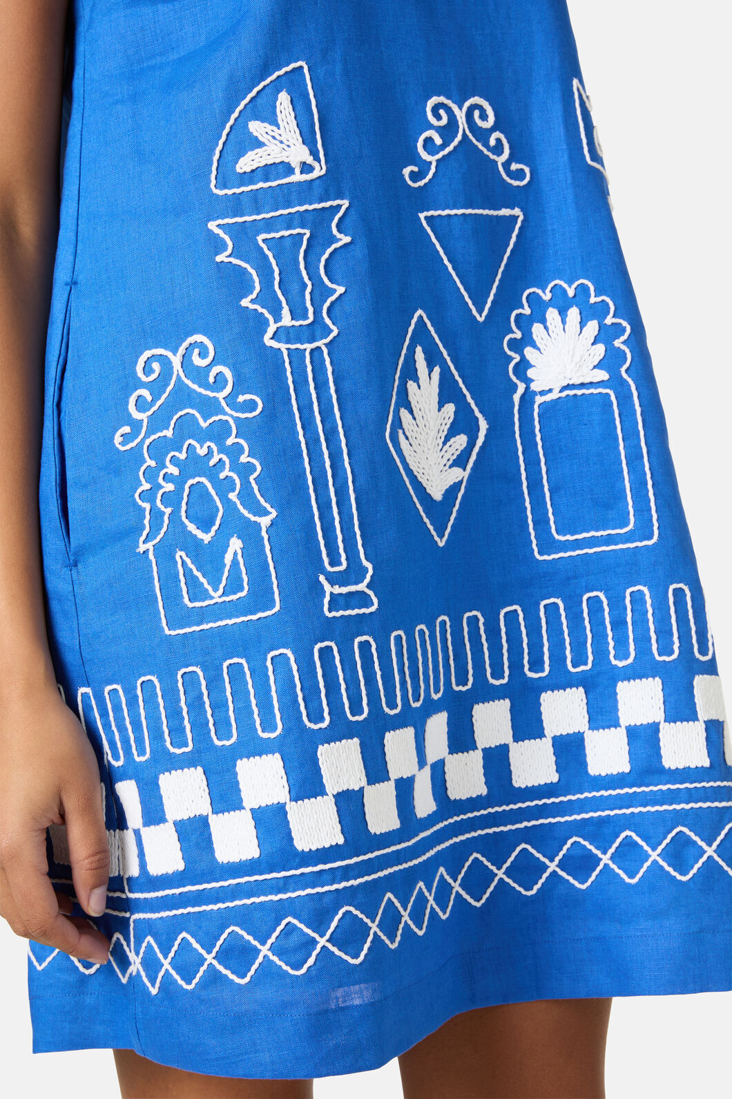 Gorman NZ - Atrium Embroidered Shift Dress - blue