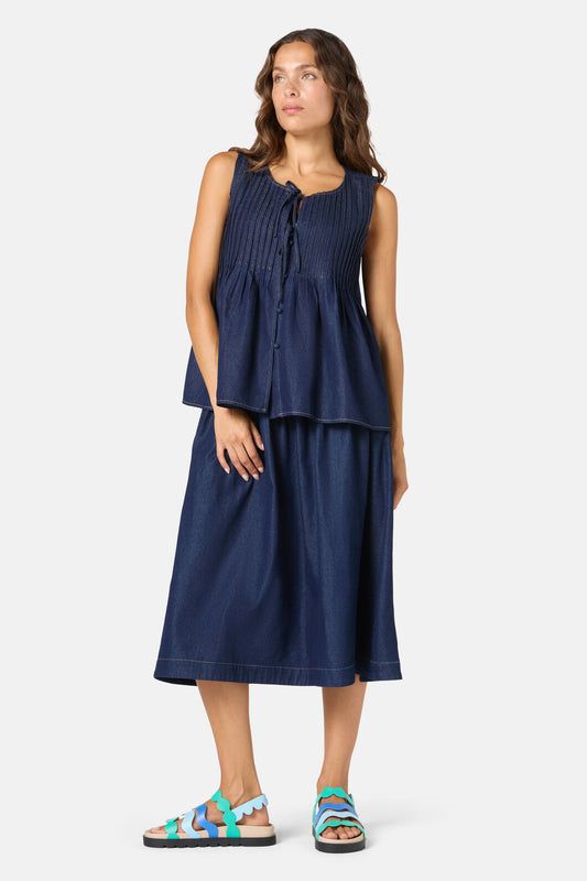 Gorman NZ - Gabrielle Chambray Top - indigo