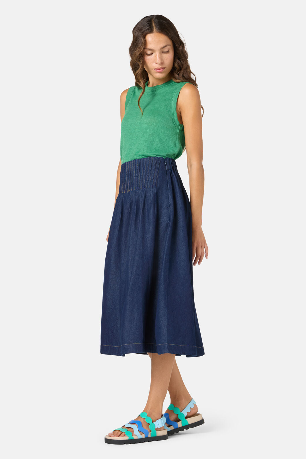 Gorman NZ - Gabrielle Chambray Skirt - indigo
