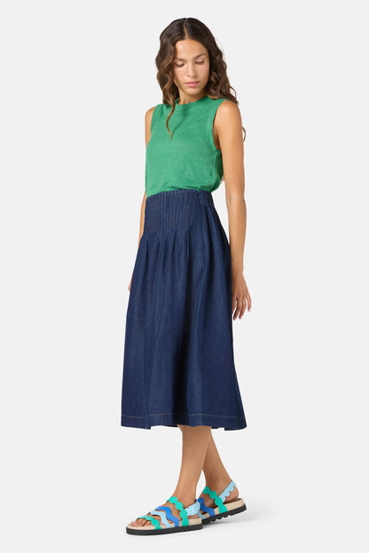 Gorman NZ - Gabrielle Chambray Skirt - indigo