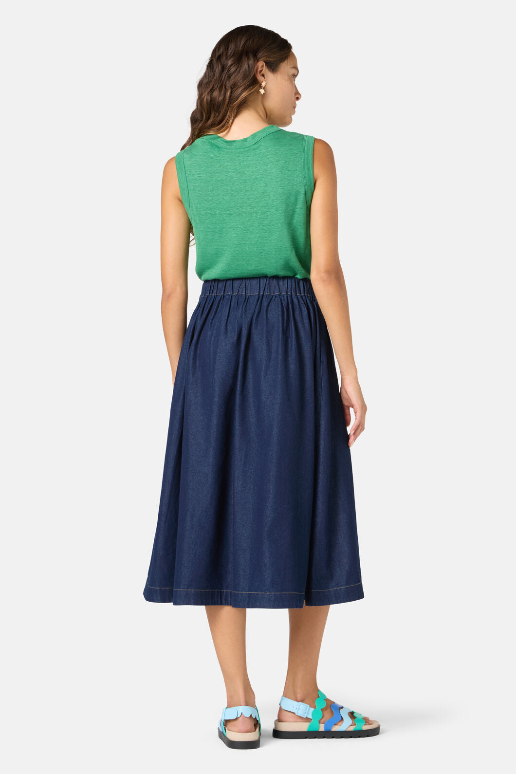 Gorman NZ - Gabrielle Chambray Skirt - indigo