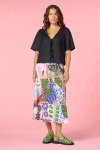 Gorman NZ - Tie And True Linen Top - black