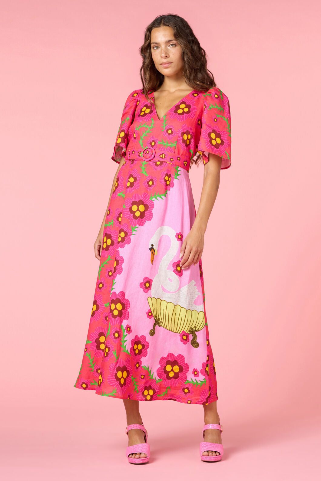 Gorman NZ - Eros Linen Summer Maxi Dress - print