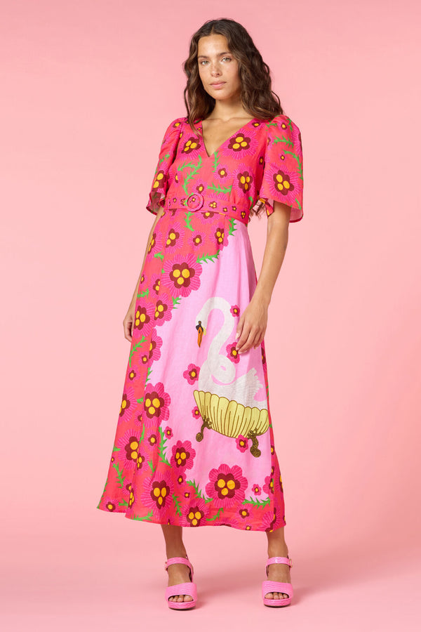 Gorman NZ - Eros Linen Summer Maxi Dress - print