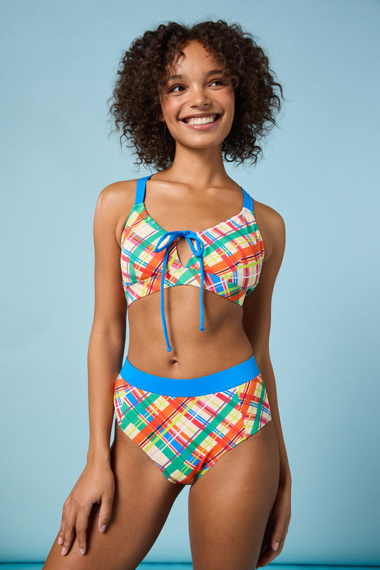 Gorman NZ - Geo Pop Check Bikini Top - print