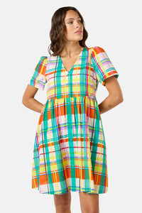 Gorman NZ - Geo Pop Check Smock Dress - print