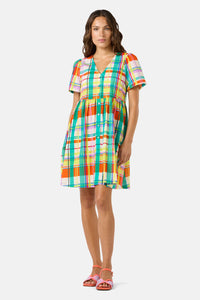 Gorman NZ - Geo Pop Check Smock Dress - print