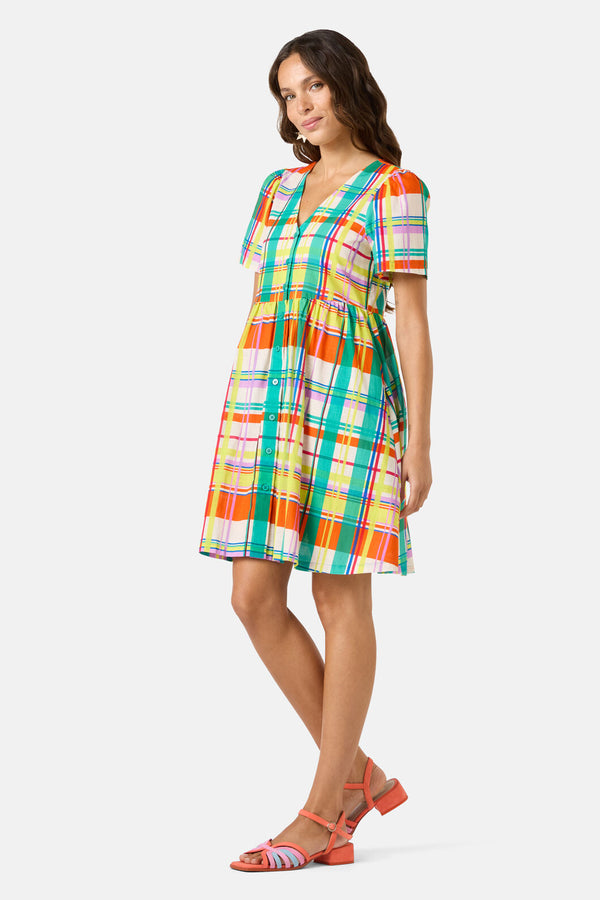Gorman NZ - Geo Pop Check Smock Dress - print