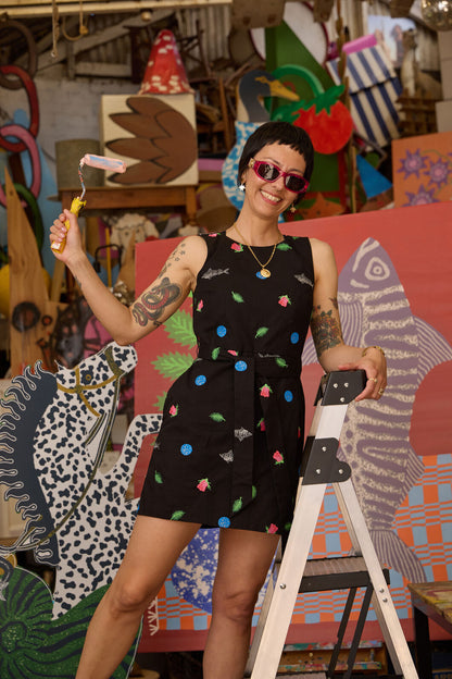 Gorman NZ - Gone Fishing Print Playsuit - black