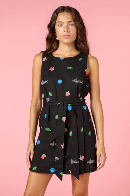 Gorman NZ - Gone Fishing Print Playsuit - black