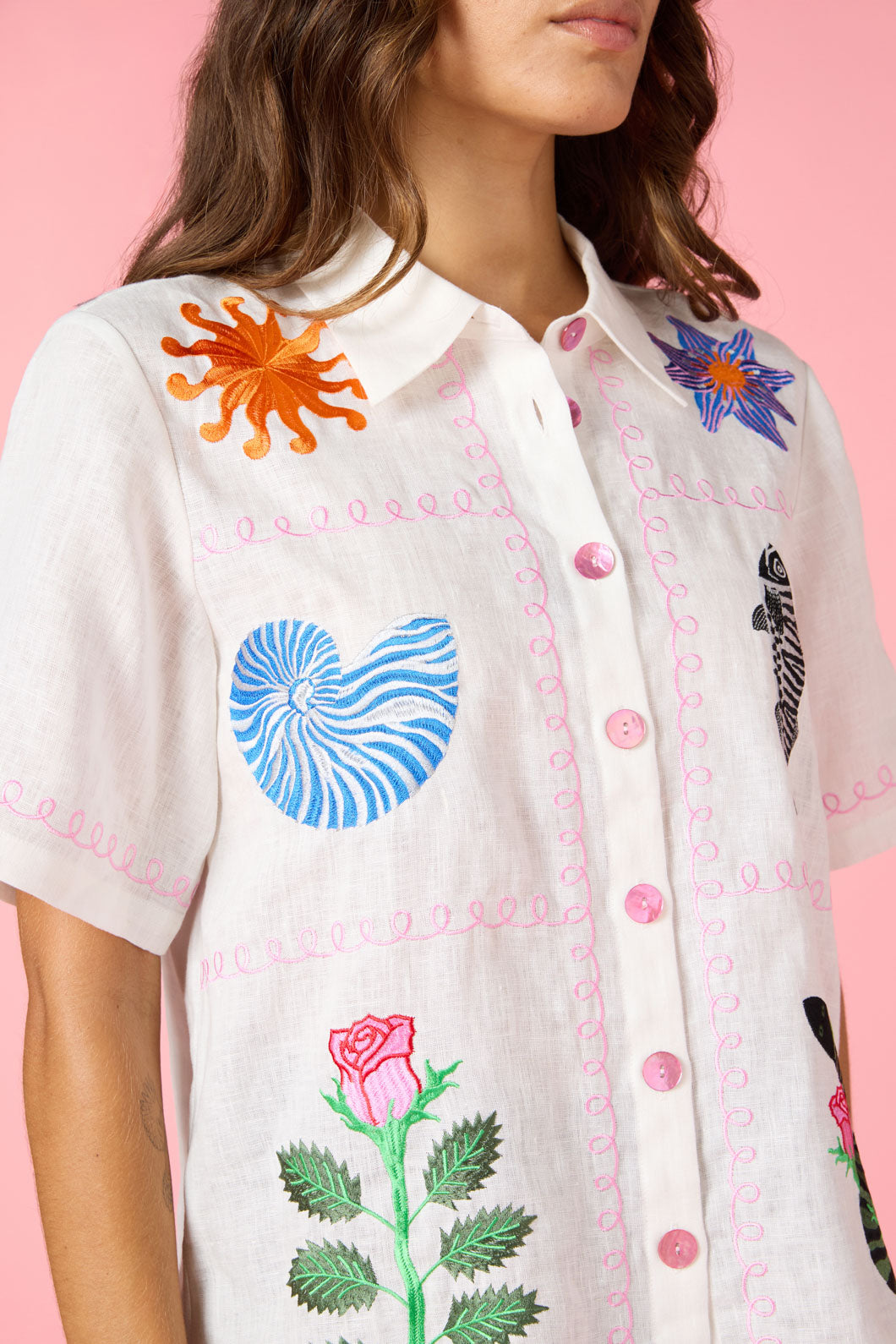 Gone Fishing Embroidered Shirt
