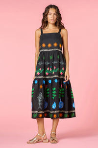Gorman NZ - Gone Fishing Print Long Dress - black
