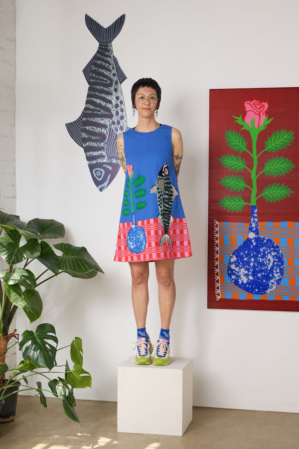 Gorman NZ - Gone Fishing Print Shift Dress - blue