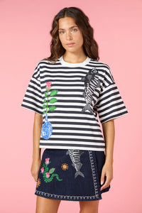 Gorman NZ - Gone Fishing Print Relaxed Tee - stripe