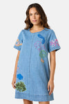 Gorman NZ - Fleur Embroidered Denim Dress - denim