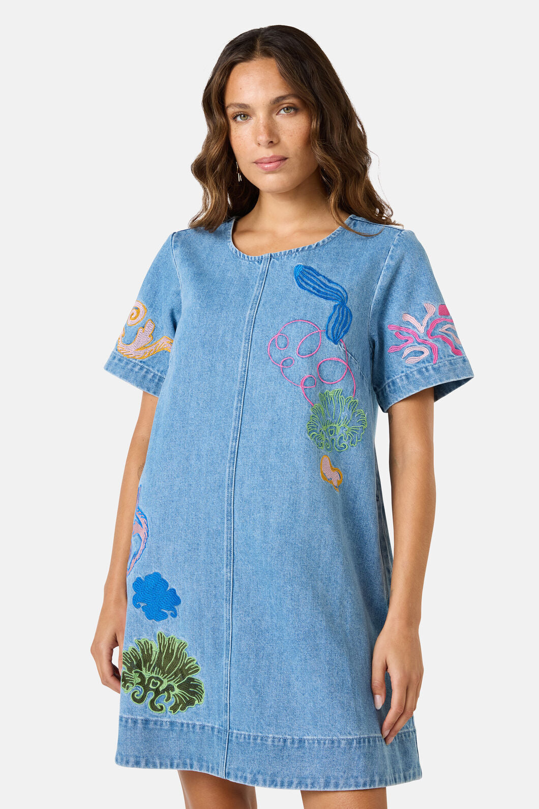 Gorman NZ - Fleur Embroidered Denim Dress - denim