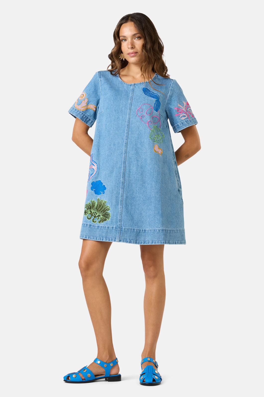 Gorman NZ - Fleur Embroidered Denim Dress - denim
